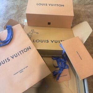Louis Vuitton Orange Box with Blue Ribbon